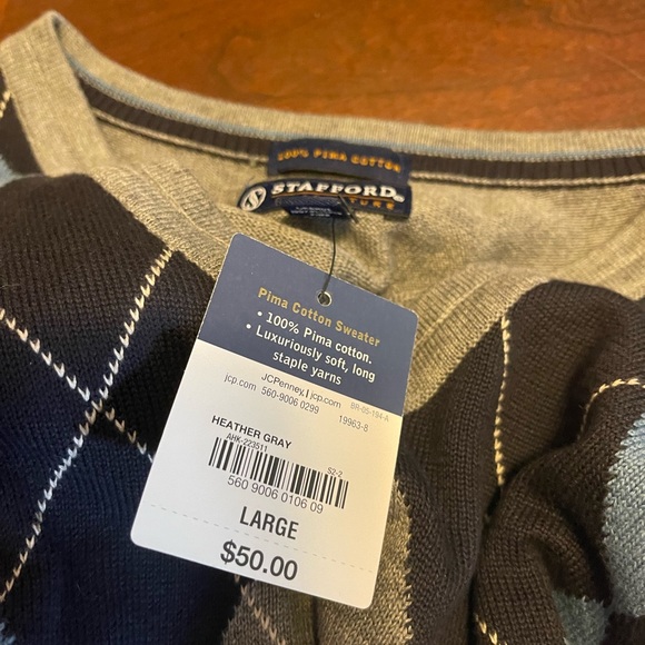 Stafford pull over argyle sweater sz large - Picture 2 of 2